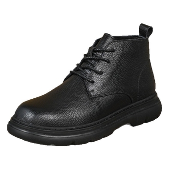 Ghete Martin pentru bărbați, partea superioară din piele, talpă din cauciuc, iarnă, rezistente la uzură, toc în formă de con 3–5 cm