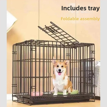 Πτυσσόμενο κλουβί σκύλων με τουαλέτα – παχτό μεταλλικό πλέγμα