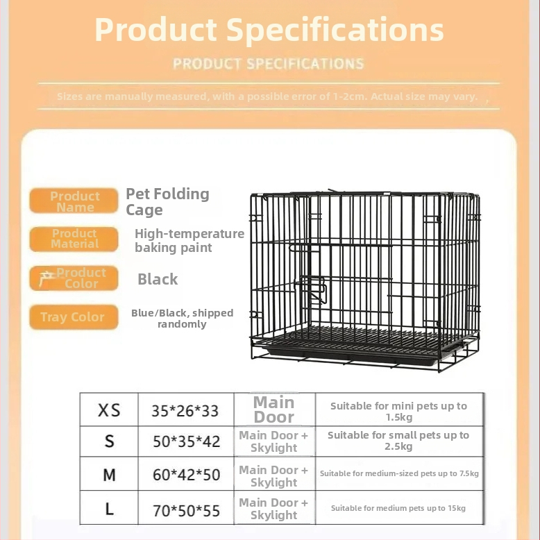 Πτυσσόμενο κλουβί σκύλων με τουαλέτα – παχτό μεταλλικό πλέγμα