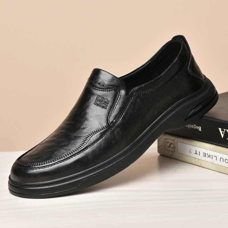 Pantofi casual din piele pentru bărbați, partea superioară din piele de vită de primă calitate, talpă din cauciuc, gleznă joasă, anti-derapant, toamnă 2023