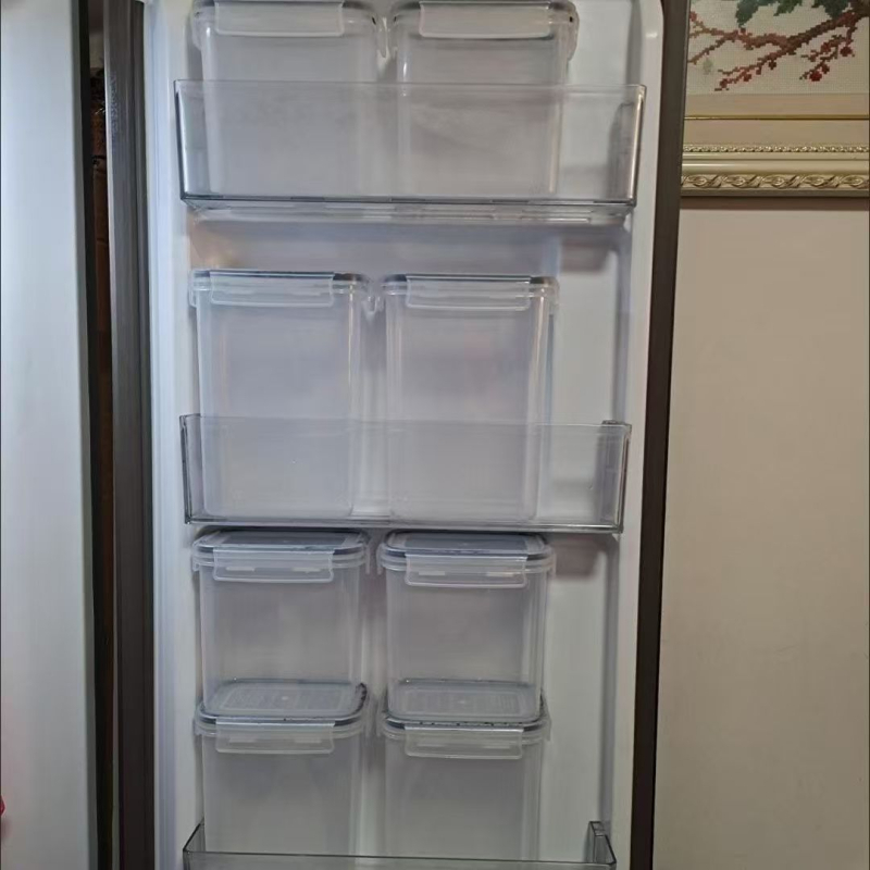 Prozirni plastični četvrtasti spremnik za pohranu, 1–2 L, moderni minimalistički stil