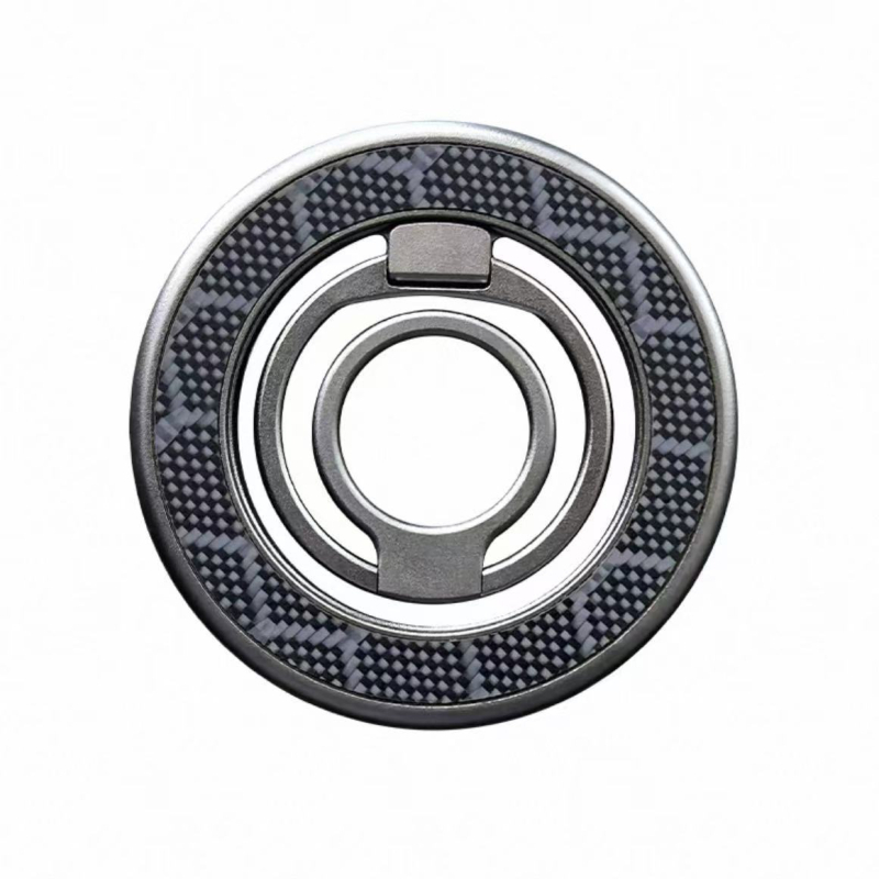 Suport MagSafe pentru telefon pentru birou, cu inel magnetic, rotire la 360°, construcție metalică