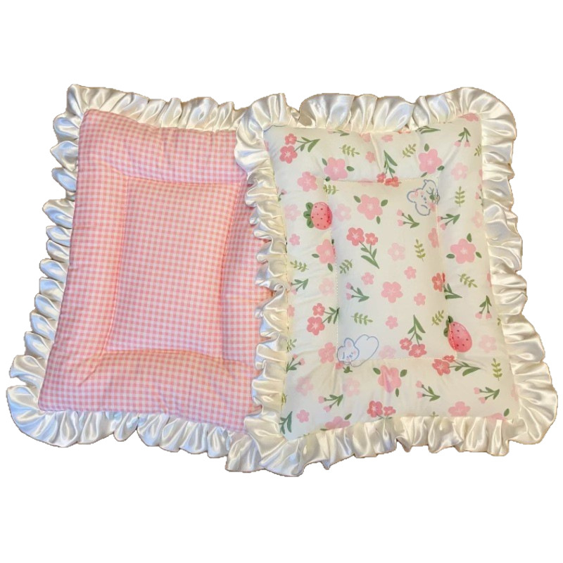 Κουβέρτα ύπνου για γάτες, διπλής όψεως, με δαντέλα, από 100% βαμβάκι, αναπνεύσιμη, για όλες τις εποχές