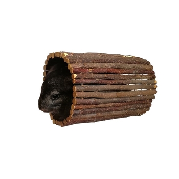 Cuib pentru animale de companie din lemn de măr — tunel din lemn și jucărie cu gaură pentru iepuri și rozătoare; Material: Lemn de măr; Import: Nu; Categoria: Cuib pentru animale de companie