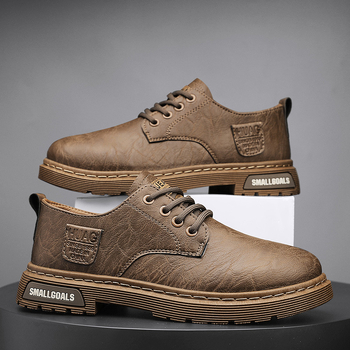 Muške slip-on cipele, PU koža gornji dio, gumeni potplat, zaobljeni nos, casual proljetne cipele