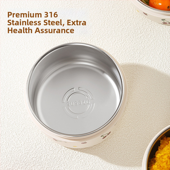 Δοχείο μεσημεριανού από ανοξείδωτο χάλυβα 316 με μόνωση και καπάκι, ασφαλές για φούρνο μικροκυμάτων, στρογγυλό, χωρητικότητα 301–800 ml