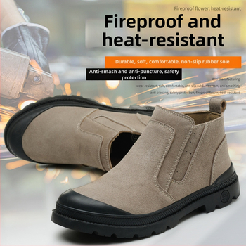 Защитни обувки за заваряване със стоманен носник, защита срещу удари, защита срещу пробив, висока температура, защита срещу пръски и искри