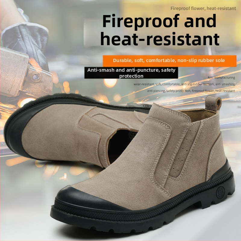 Защитни обувки за заваряване със стоманен носник, защита срещу удари, защита срещу пробив, висока температура, защита срещу пръски и искри