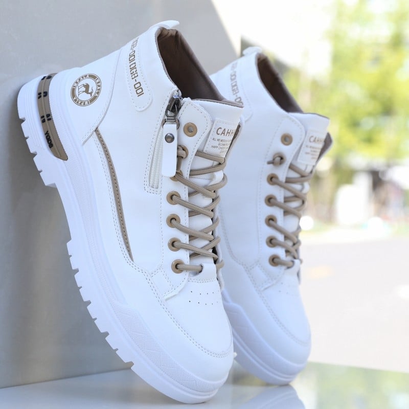 Ghete Martin pentru bărbați, înalte, cu creștere a înălțimii, impermeabile, anti-derapare, PU partea superioară, talpă din cauciuc