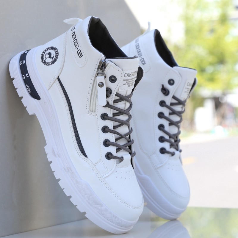 Ghete Martin pentru bărbați, înalte, cu creștere a înălțimii, impermeabile, anti-derapare, PU partea superioară, talpă din cauciuc