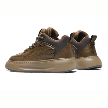 Pantofi casual impermeabili pentru bărbați din PU, talpă groasă de cauciuc, vârf rotund, căptușeală din plasă, șireturi