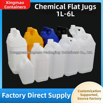 HDPE négyszögletes vegyi tartályok – vastagított falak, korróziónak ellenálló, kapacitások 1–6 L és 10 L