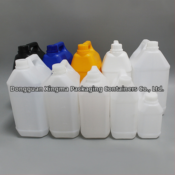 HDPE négyszögletes vegyi tartályok – vastagított falak, korróziónak ellenálló, kapacitások 1–6 L és 10 L