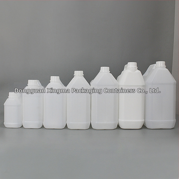 HDPE négyszögletes vegyi tartályok – vastagított falak, korróziónak ellenálló, kapacitások 1–6 L és 10 L