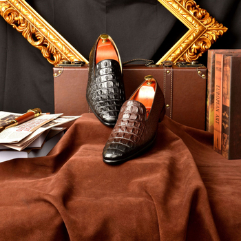 Loaferi pentru bărbați din piele naturală, vârf ascuțit, talpă din cauciuc, anti-alunecare, durabili pentru utilizare zilnică.