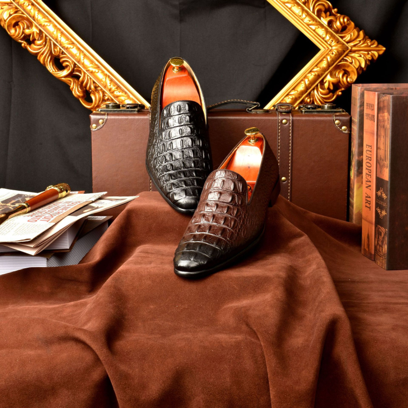 Loaferi pentru bărbați din piele naturală, vârf ascuțit, talpă din cauciuc, anti-alunecare, durabili pentru utilizare zilnică.