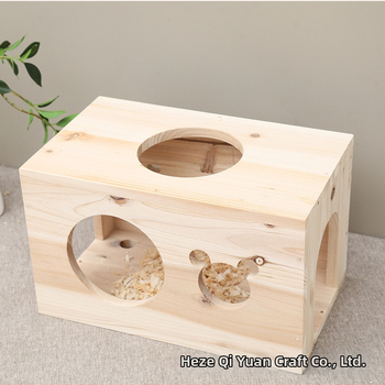 Casă din lemn pentru animale de companie mici — formă dreptunghiulară, lemn solid, stil modern, pentru hamster, utilizare în interior