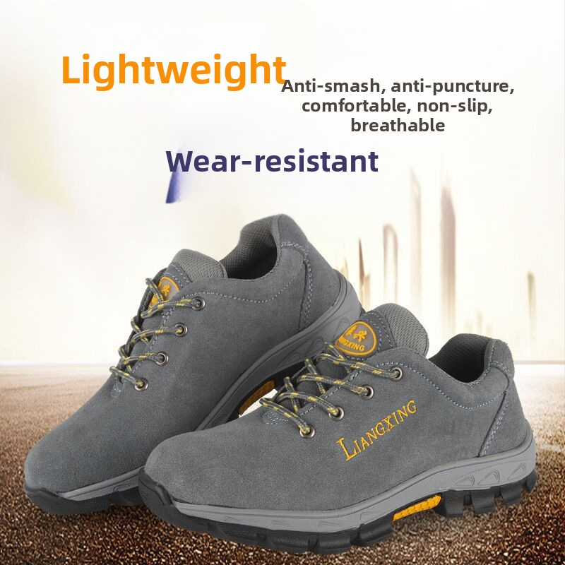 Zaštitne radne cipele s čeličnim vrhom, otporne na udarce i probijanje, otporne na ulje, otporne na visoke temperature, gornji dio od suedea