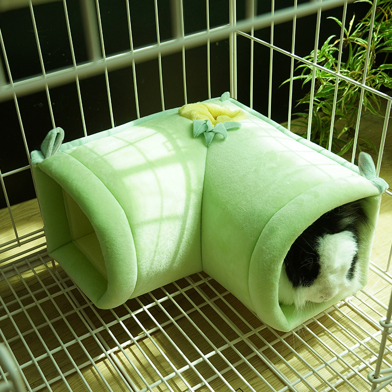 Cuib-hamac pentru hamster cu tunel – pasaj semiînchis; Material: burete și pluș scurt; Brand Ji zai zai; Toamnă și iarnă