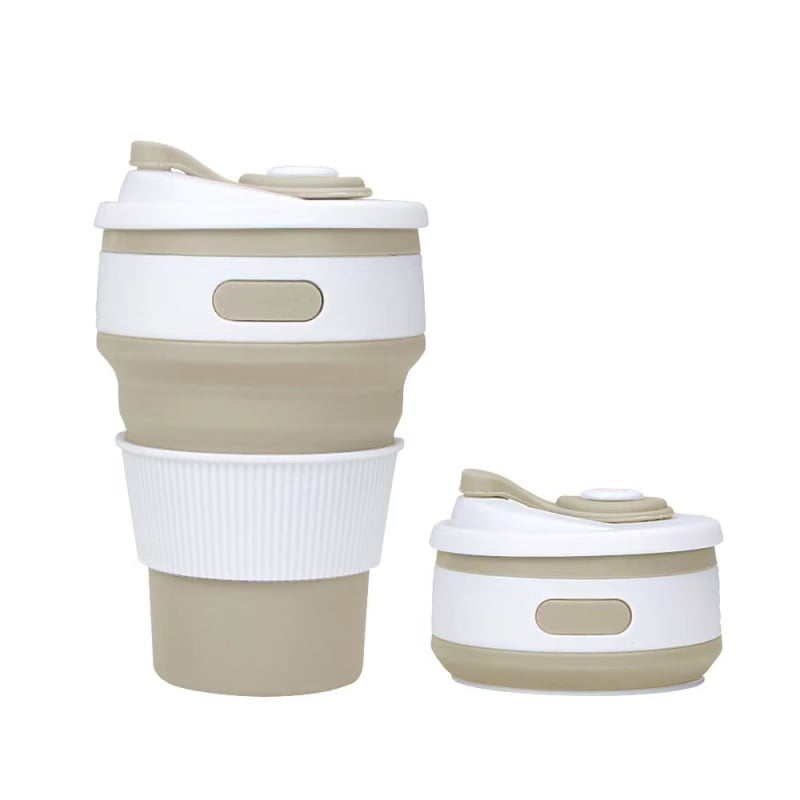 Κύπελλο καφέ από σιλικόνη με αναδιπλούμενο σχεδιασμό, προσαρμόσιμο λογότυπο, βάρος 140 g, διαστάσεις 87×87×140 mm