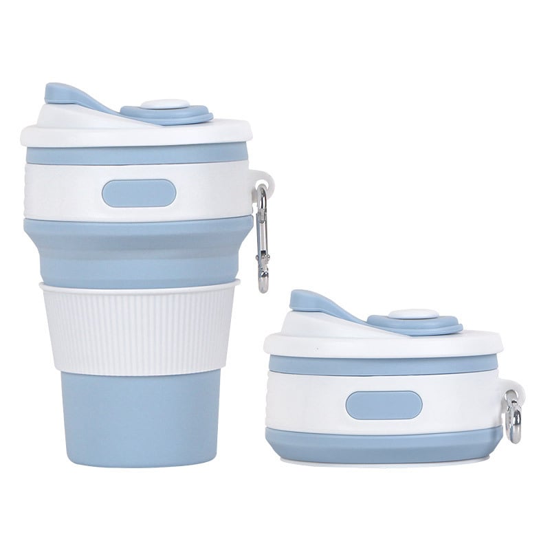 Κύπελλο καφέ από σιλικόνη με αναδιπλούμενο σχεδιασμό, προσαρμόσιμο λογότυπο, βάρος 140 g, διαστάσεις 87×87×140 mm