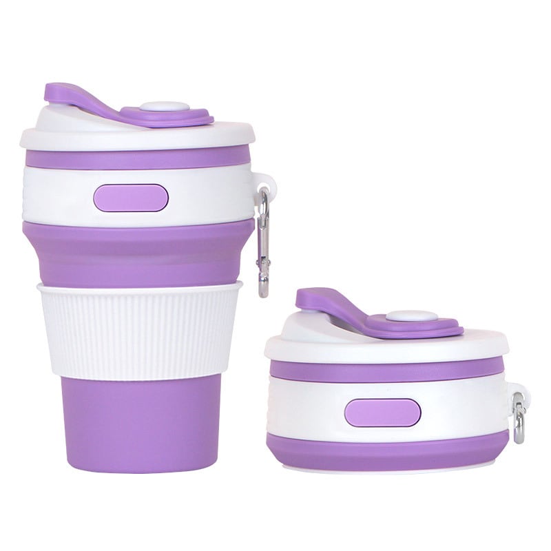 Κύπελλο καφέ από σιλικόνη με αναδιπλούμενο σχεδιασμό, προσαρμόσιμο λογότυπο, βάρος 140 g, διαστάσεις 87×87×140 mm