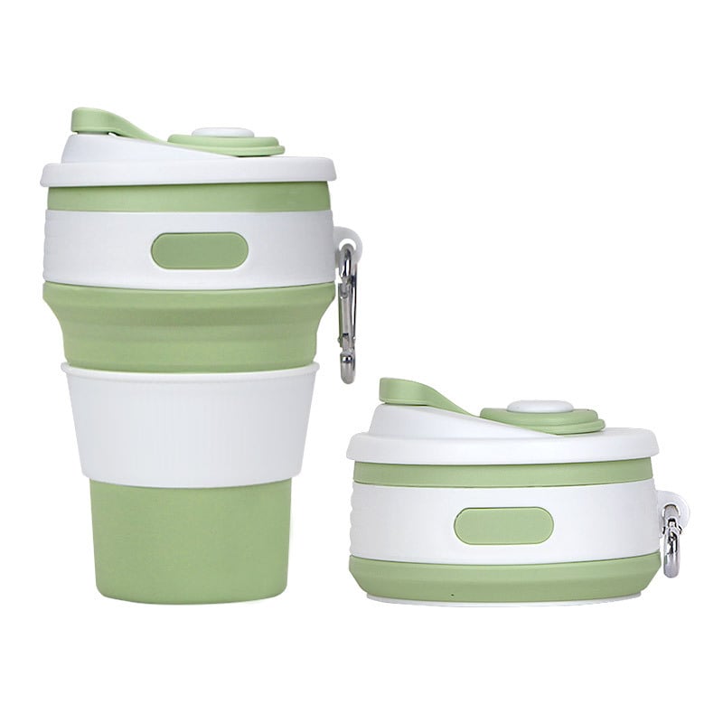 Κύπελλο καφέ από σιλικόνη με αναδιπλούμενο σχεδιασμό, προσαρμόσιμο λογότυπο, βάρος 140 g, διαστάσεις 87×87×140 mm