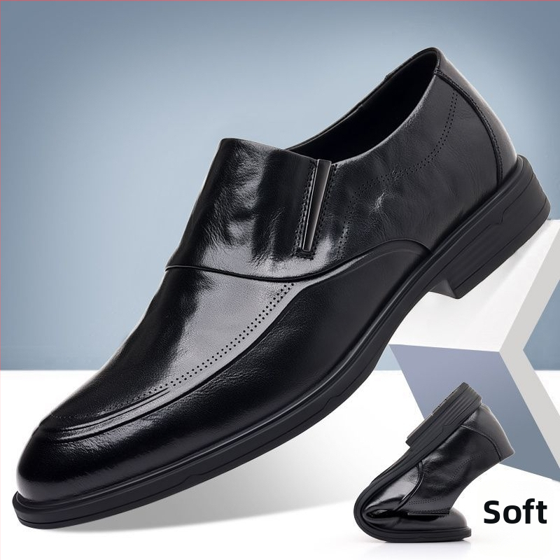 Muške kožne cipele – gornji dio visokokvalitetne teleće kože, gumena potplata, oštar vrh, za muškarce 18–40 godina