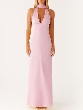 Rochie midi fără mâneci, halter, material poliester, conținut poliester 90–95%, detaliu colaj
