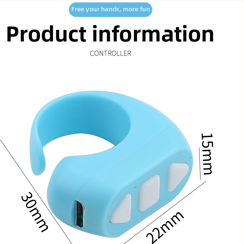 Prsteň Bluetooth diaľkové ovládanie ZL-03 — USB rozhranie, bezdrôtový dosah 10 m, hmotnosť 10 g, plastové prevedenie, nosenie na prsteň