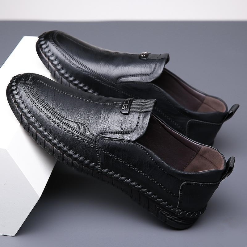 Muške slip-on tenisice s okruglom noskom, mekanim potplatom, prozračne, za vožnju, PVC potplat