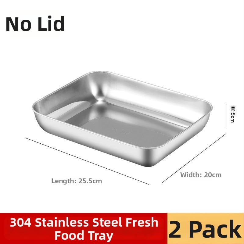 Δοχείο τροφίμων από ανοξείδωτο χάλυβα 304 με καπάκι, ορθογώνιο, κατάλληλο για φούρνο μικροκυμάτων, χωρητικότητα κάτω από 300 ml, μονόστρωτο