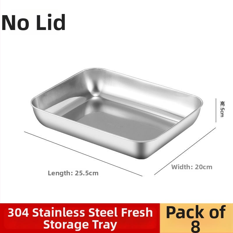 Δοχείο τροφίμων από ανοξείδωτο χάλυβα 304 με καπάκι, ορθογώνιο, κατάλληλο για φούρνο μικροκυμάτων, χωρητικότητα κάτω από 300 ml, μονόστρωτο