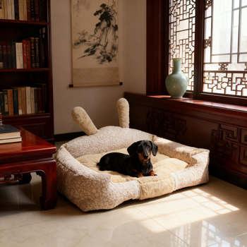 Κρεβάτι σκύλου με σχέδιο λαγουδάκι με αυτιά, για εσωτερική χρήση, κατάλληλο για όλες τις εποχές, πολυεστερικό ύφασμα