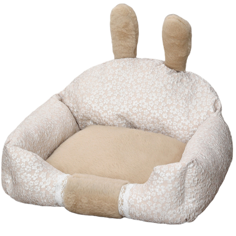 Κρεβάτι σκύλου με σχέδιο λαγουδάκι με αυτιά, για εσωτερική χρήση, κατάλληλο για όλες τις εποχές, πολυεστερικό ύφασμα