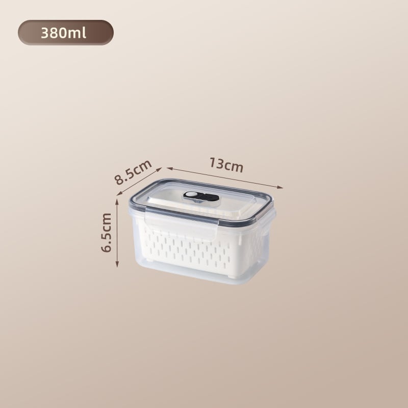 Πλαστικό ορθογώνιο δοχείο αποθήκευσης φαγητού με καπάκι, διπλό επίπεδο, τροφίμου ποιότητας, κατάλληλο για ψυγείο