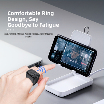 Ασύρματο δαχτυλίδι για selfies με Bluetooth τηλεχειριστήριο, μοντέλο J06, ABS περίβλημα, μπαταρία 50 mAh, εμβέλεια έως 10 m, USB διεπαφή