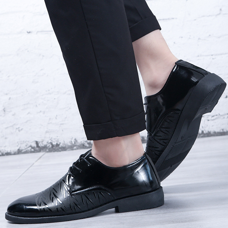 Muške kožne cipele – PU gornji dio, PVC đon, okrugli vrh, niski gornji dio, protuklizni đon, casual stil