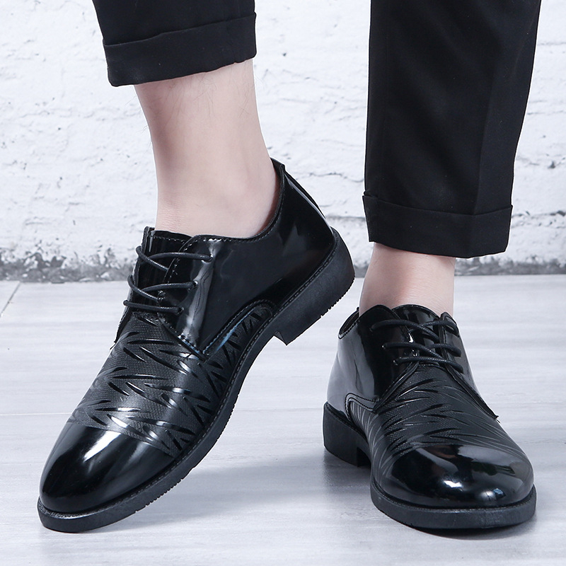 Muške kožne cipele – PU gornji dio, PVC đon, okrugli vrh, niski gornji dio, protuklizni đon, casual stil