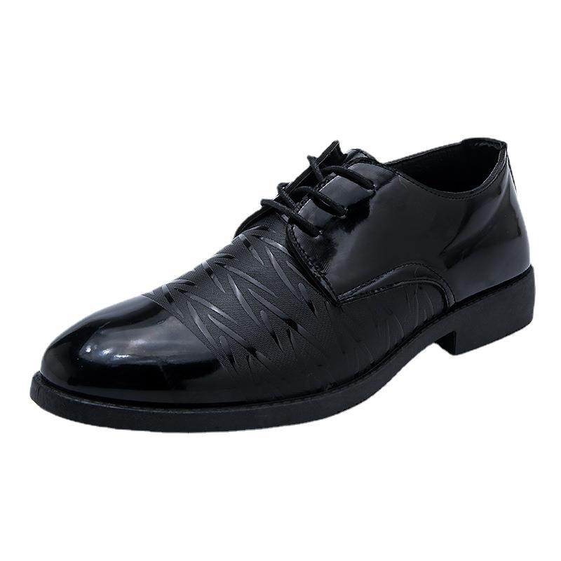 Muške kožne cipele – PU gornji dio, PVC đon, okrugli vrh, niski gornji dio, protuklizni đon, casual stil
