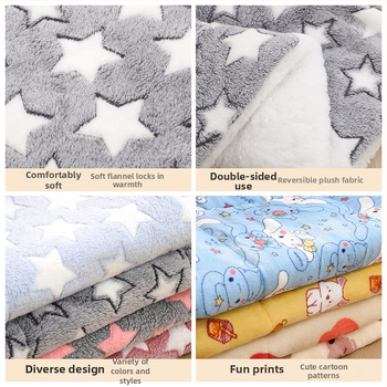 Διπλής όψης στρώμα κατοικίδιων από φλανέλα, παχύ και ζεστό, για σκύλους, μάρκα Cotton taro