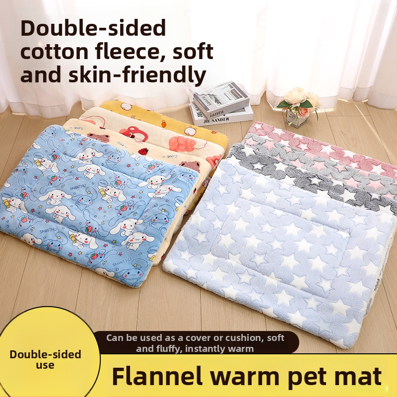 Διπλής όψης στρώμα κατοικίδιων από φλανέλα, παχύ και ζεστό, για σκύλους, μάρκα Cotton taro
