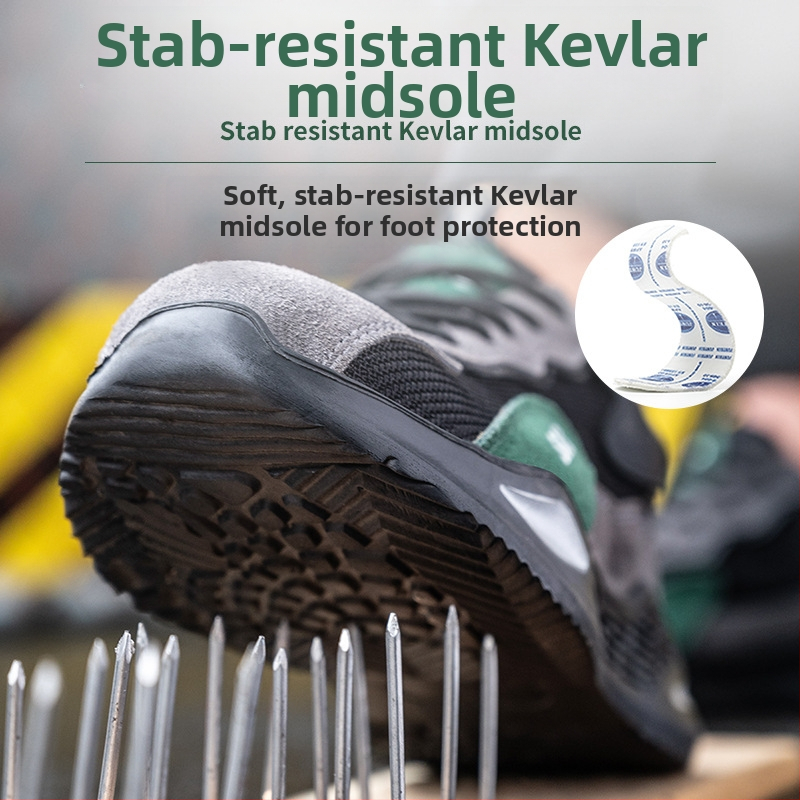 Безопасни обувки за работа със защита срещу удари и пробив, стоманено носче, EVA горна част, нисък профил, дишащи