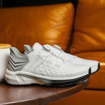 Desai Pantofi Sport Casual cu Buton Rotativ fără șireturi - Piele naturală respirabilă pe partea superioară, 0–3 cm înălțime superioară, talpă din cauciuc, toc mediu 3–5 cm, închidere cu buton rotativ