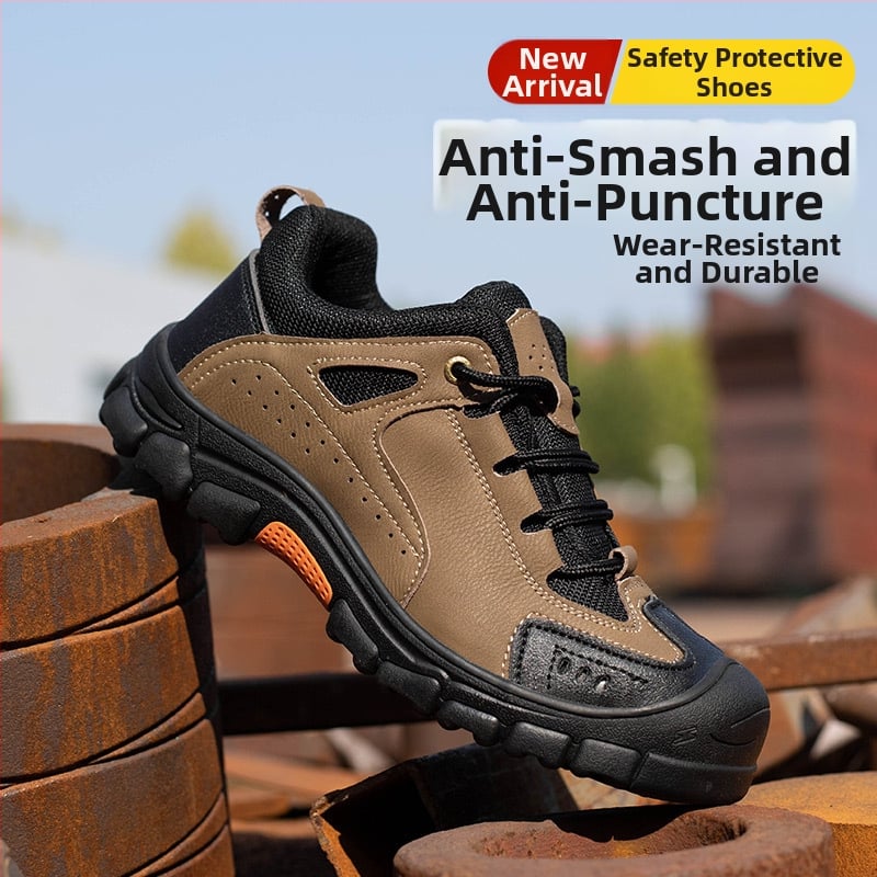 Защитни обувки National Gold Shield: стоманен носок, анти-удар и анти-пробив, горна част от микрофибърна кожа + плат, нисък глезен