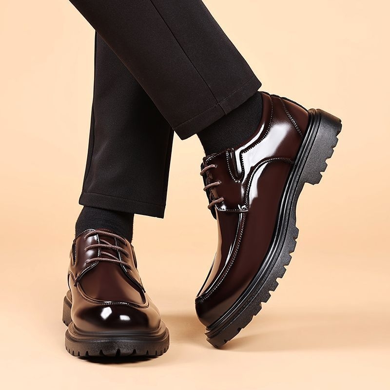 Pantofi masculi din piele cu curea monk, velur de vită, vârf ascuțit, talpă din cauciuc, creștere înălțime