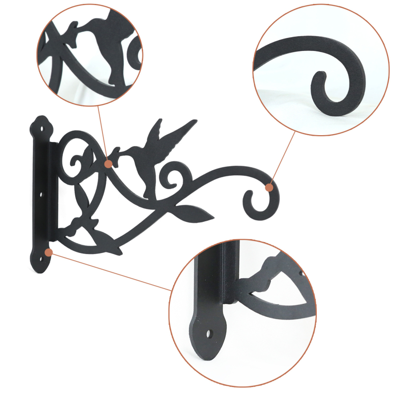 Suport suspendat pentru plante, oțel laminat la rece, rezistent la intemperii pentru exterior (Material: oțel laminat la rece; Destinație: suport de agățat plante; Greutate: 260 g; Importat: Nu)