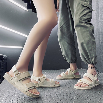 Sandale pentru bărbați, cu deget deschis, partea superioară din webbing, talpă EVA, închidere Velcro, respirante