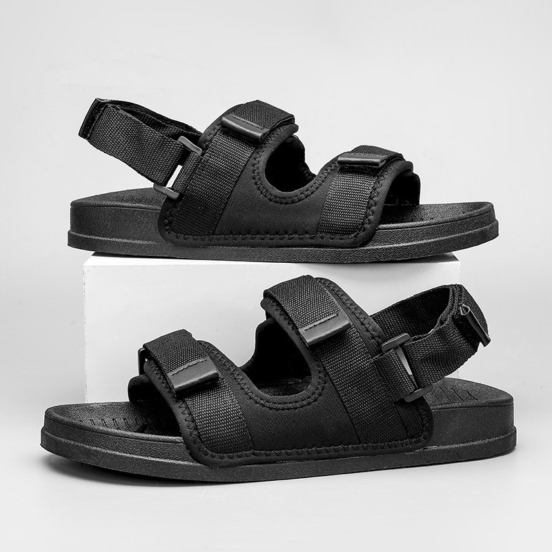 Sandale pentru bărbați, cu deget deschis, partea superioară din webbing, talpă EVA, închidere Velcro, respirante