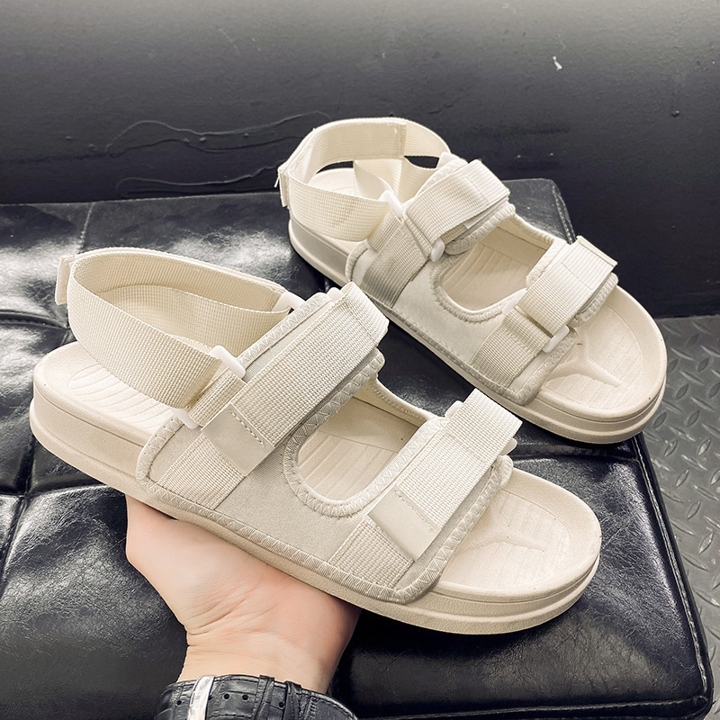 Sandale pentru bărbați, cu deget deschis, partea superioară din webbing, talpă EVA, închidere Velcro, respirante